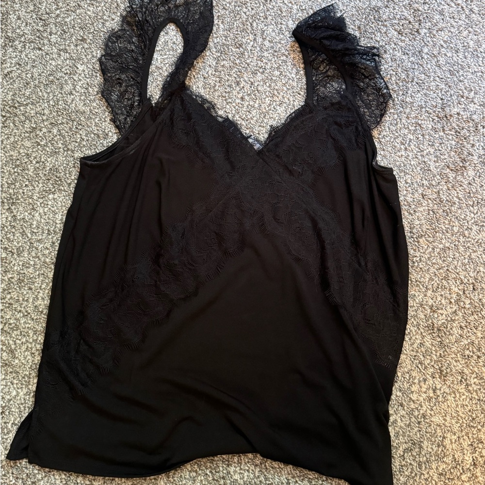 Daytrip Black Lace Trim Top